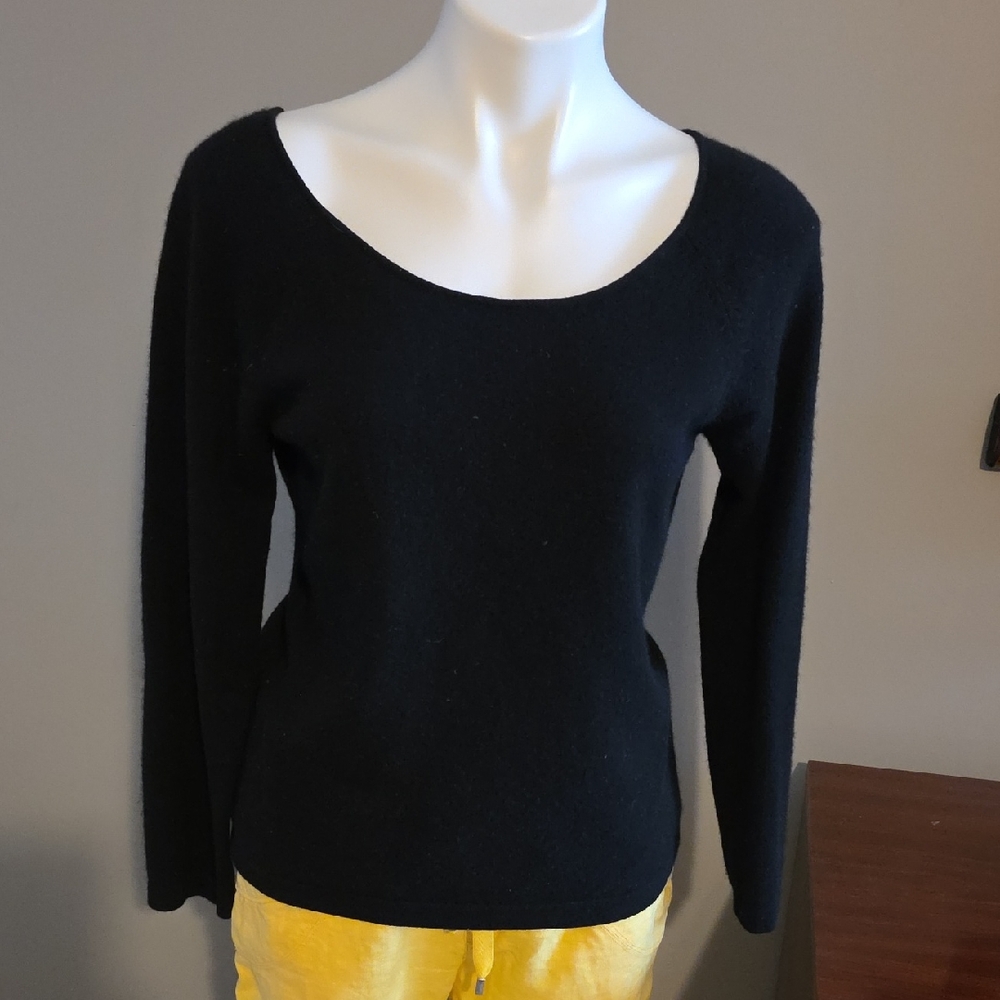 Talbots Black Scoop Neck Sweater